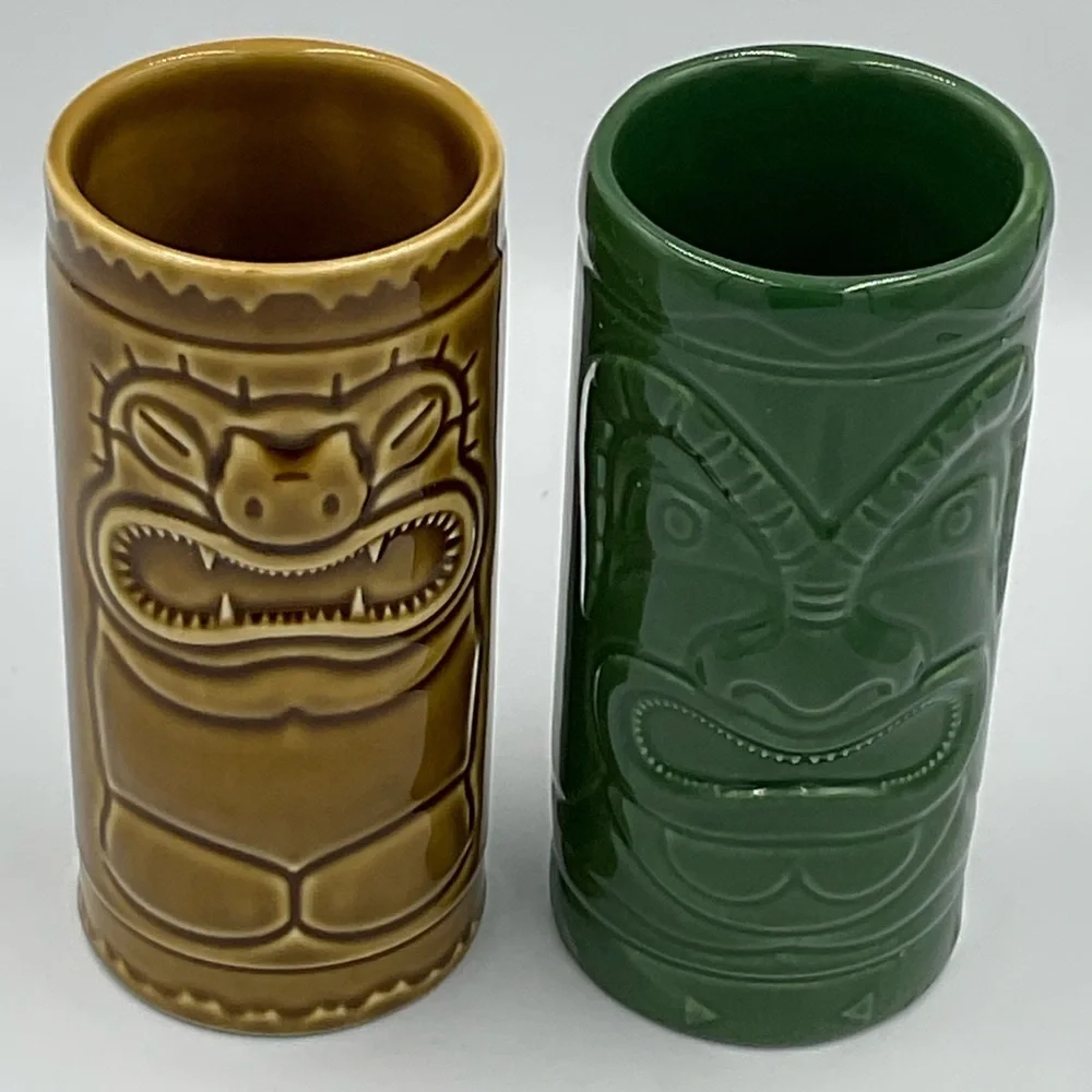 Vintage Ceramic Accoutrements Tiki Mug Cups Glazed